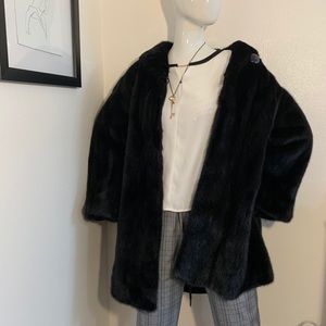 genuine black mink fur coat NWOT